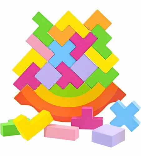 Rainbow Balancing Game -Wooden rainbow balancing puzzle game