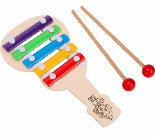 Wooden Xylophone Guitar Type with 5 Nodes and 2 wooden sticks