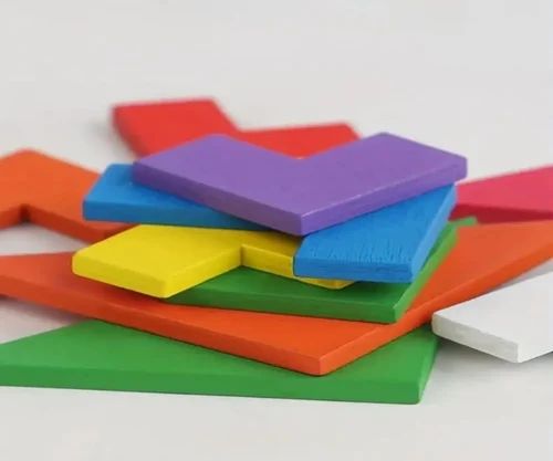 3 In 1 Wooden Puzzle Building blocks -Tic Tac Toe, Tangram, Tetris puzzle
