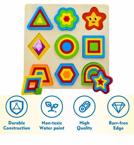 9 in 1 Wooden Shapes Geometric puzzle Board for kids