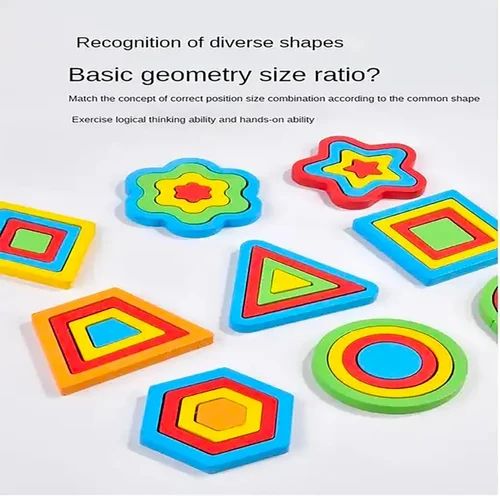 9 in 1 Wooden Shapes Geometric puzzle Board for kids