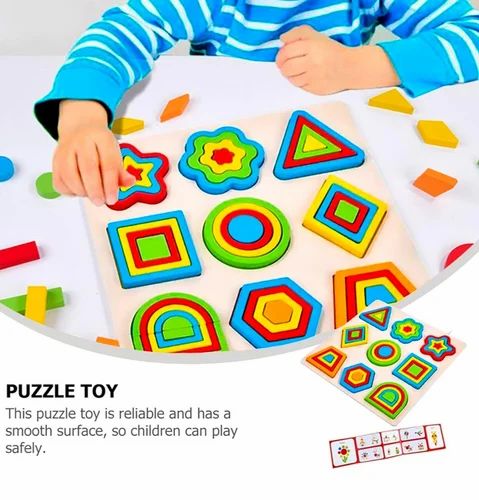 9 in 1 Wooden Shapes Geometric puzzle Board for kids