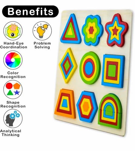 9 in 1 Wooden Shapes Geometric puzzle Board for kids