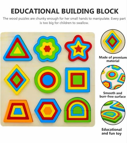 9 in 1 Wooden Shapes Geometric puzzle Board for kids