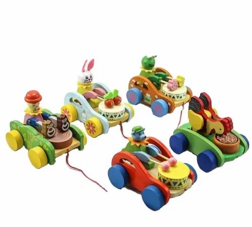 Drums pull Along Toy for kids-Drums pulley