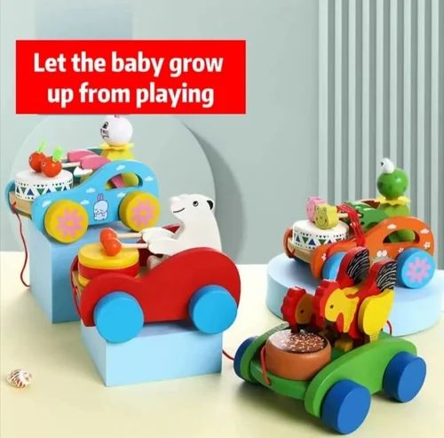 Drums pull Along Toy for kids-Drums pulley
