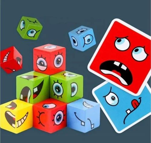Face Changing cube puzzle with cards and metal box-Face change rubiks cube puzzle