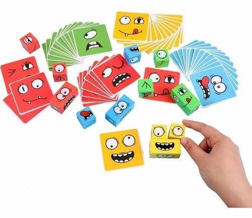 Face Changing cube puzzle with cards and metal box-Face change rubiks cube puzzle