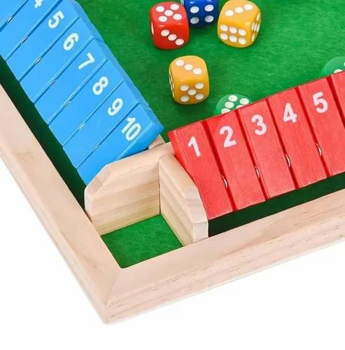 Shut the Box Game Wooden-Colour with 8 Dices