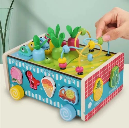8 in 1 Multi Functional Vehicle Toy- Bead Maze, Magnetic Fishing ,Carrot Pulling, Animals ,Vehicle