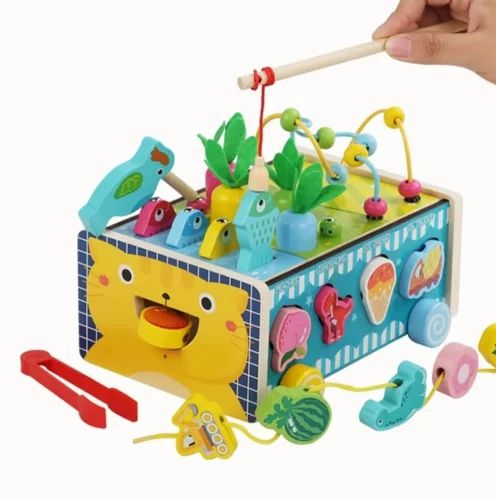 8 in 1 Multi Functional Vehicle Toy- Bead Maze, Magnetic Fishing ,Carrot Pulling, Animals ,Vehicle