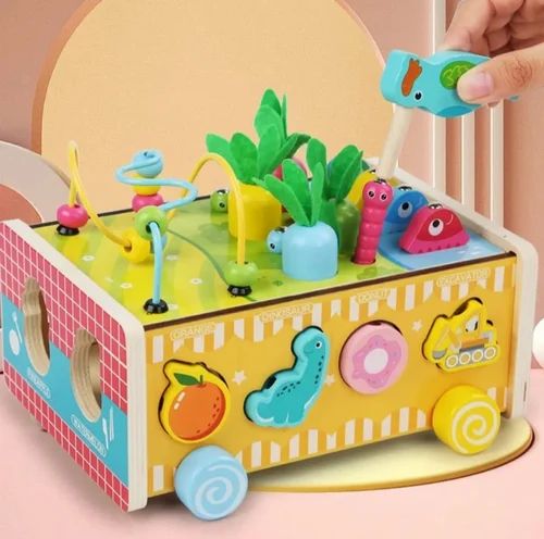 8 in 1 Multi Functional Vehicle Toy- Bead Maze, Magnetic Fishing ,Carrot Pulling, Animals ,Vehicle