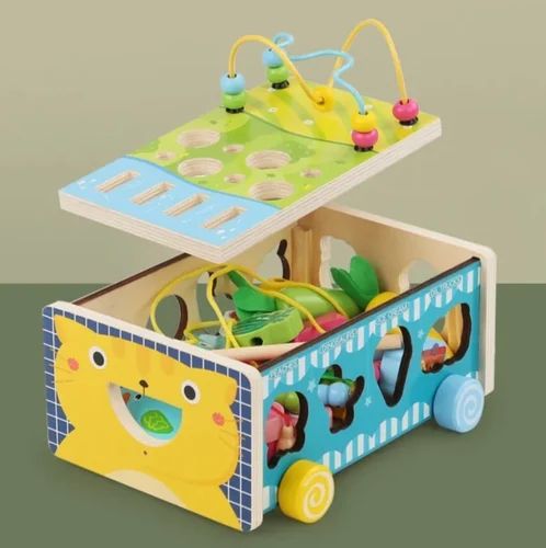 8 in 1 Multi Functional Vehicle Toy- Bead Maze, Magnetic Fishing ,Carrot Pulling, Animals ,Vehicle