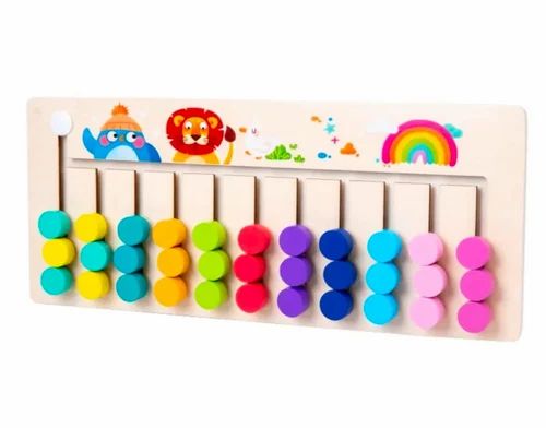 Wooden 12 Colour sorting and Matching Game for brain development for kids and Adults