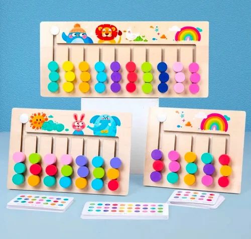 Wooden 12 Colour sorting and Matching Game for brain development for kids and Adults