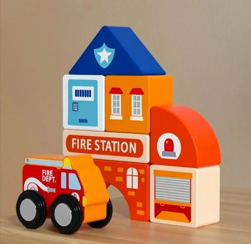 Wooden City Building Blocks for Kids with Multiple Places