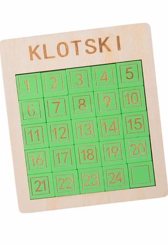 Wooden Klotski Sliding Puzzle Game