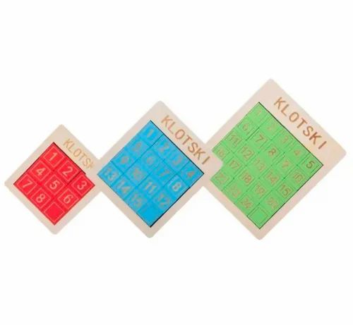 Wooden Klotski Sliding Puzzle Game