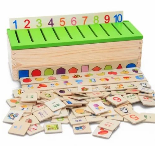 Wooden Knowledge Classification Box(Shapes,Numbers,vehicles,Animals,Fruits & Veg) Puzzle for kids