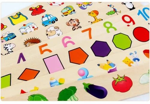 Wooden Knowledge Classification Box(Shapes,Numbers,vehicles,Animals,Fruits & Veg) Puzzle for kids