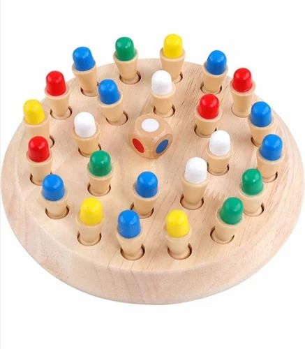 Wooden Memory chess Game, colourful memory chess game with dice