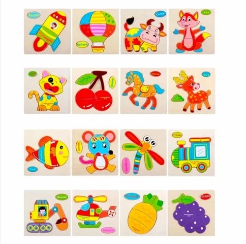 Wooden Puzzle Board with Names -Mix Designs