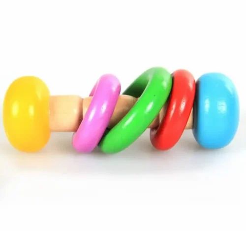 Wooden Rattles toy with Teether for kids