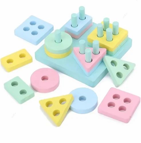 Wooden shape sorting Geometric puzzle 4 in 1 shape sorting board for kids, Educational toys for kids