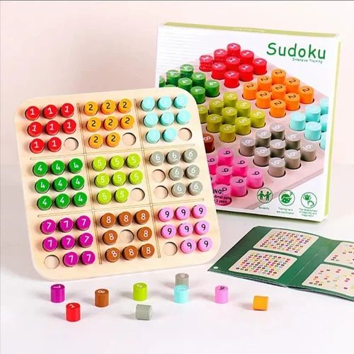 Wooden Sudoku Game-with Colours and Numbers Matching